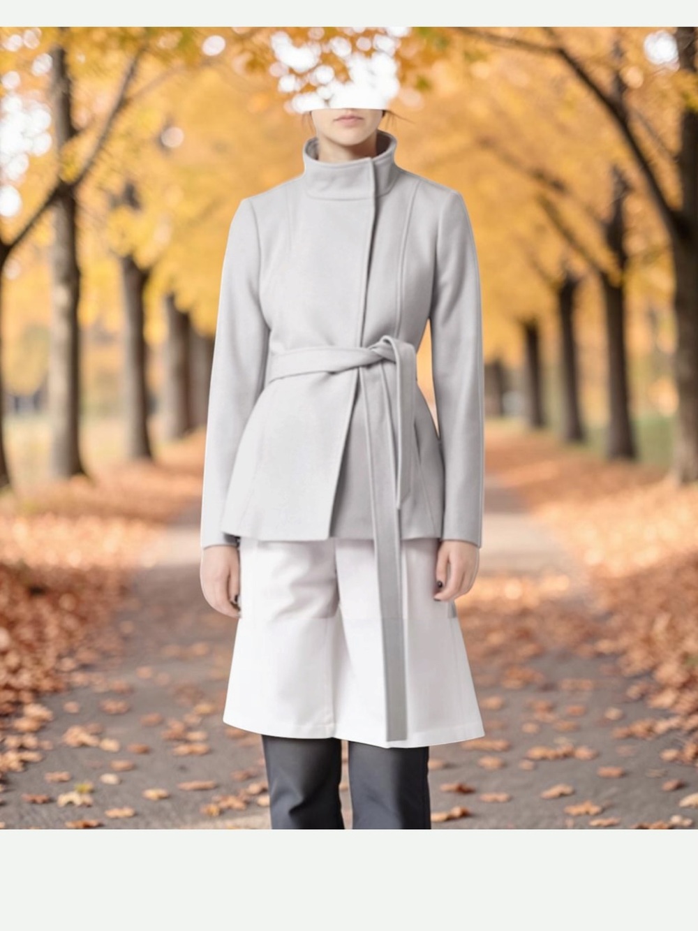 REISS Hermitage Lux Stone Khaki Belted Wool
Wrap Jacket Coat Tailored XS 2